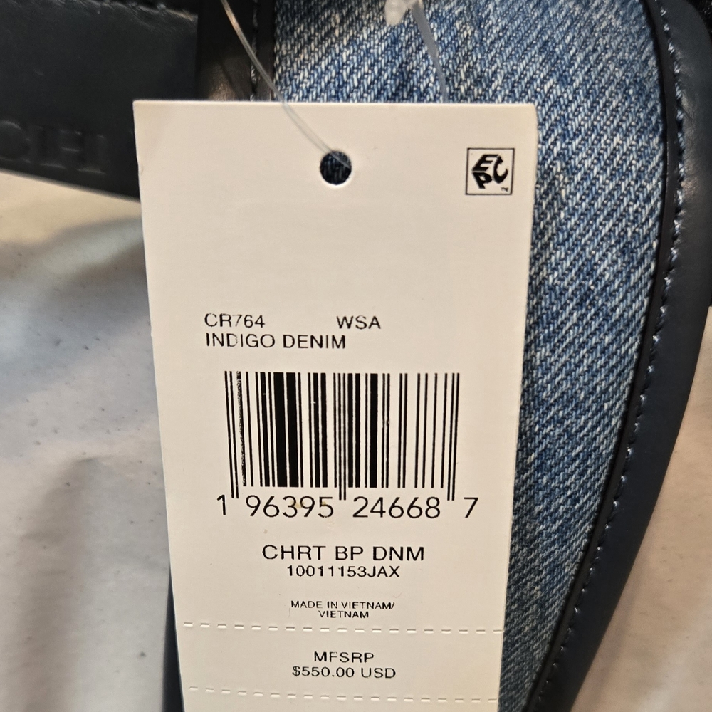 BRAND NWT! Coach Charter Backpack - Blue Denim - Picture 2 of 6